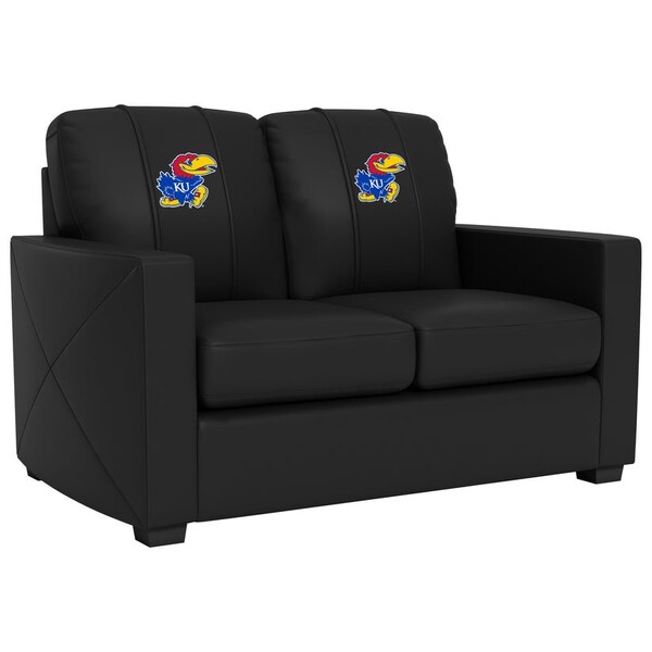 Dreamseat Silver Loveseat with Kansas Jayhawks Logo